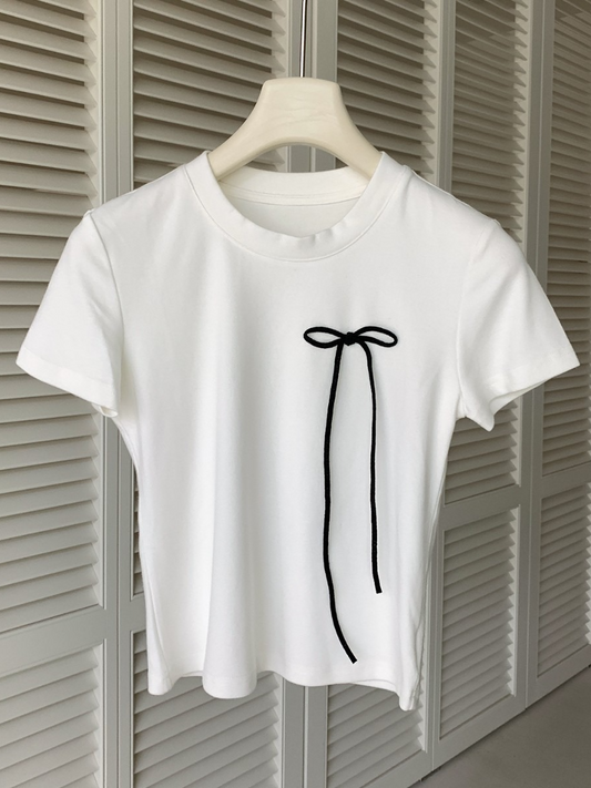 コンパクトリボンデザインTシャツ 2115