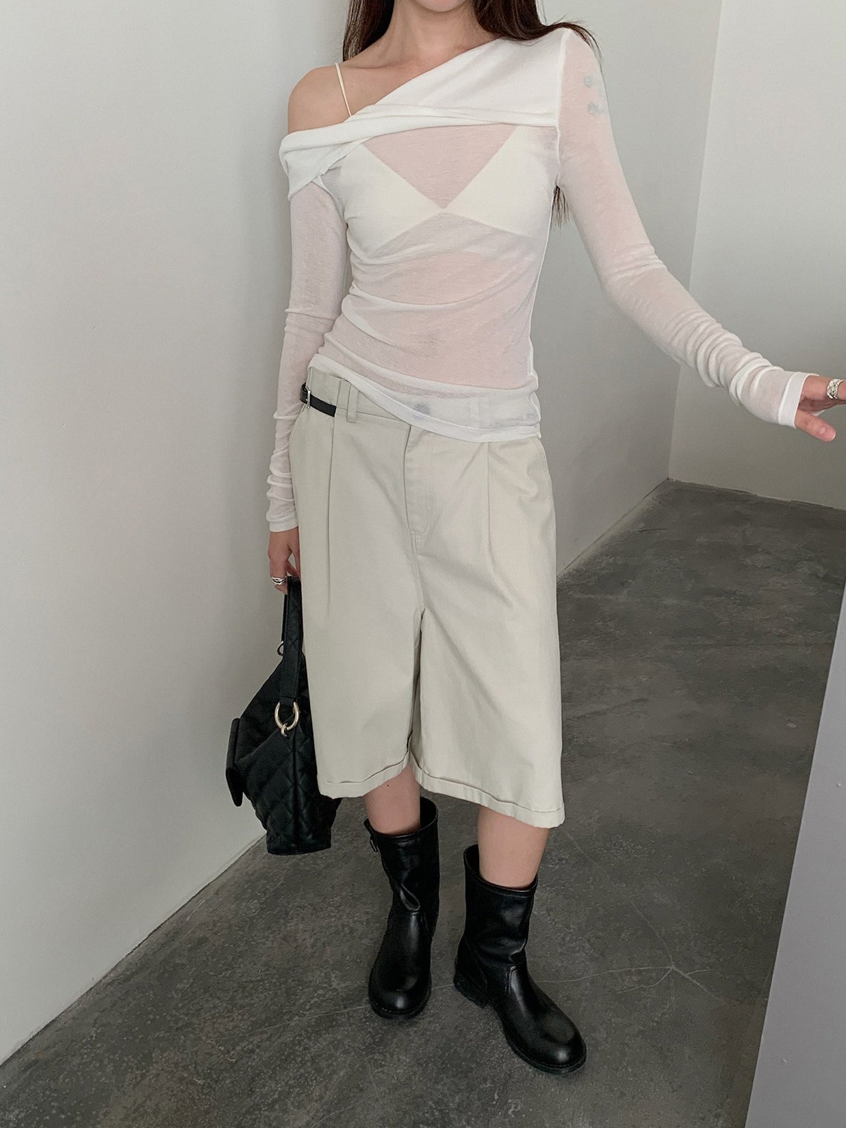ONE-SHOULDER SHEER TOP 2467