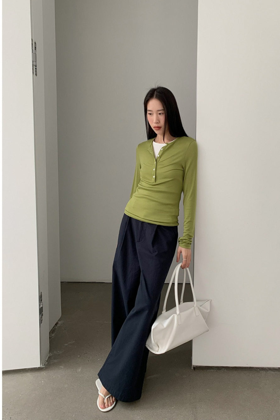 BUTTON HENLEY TOP 2314