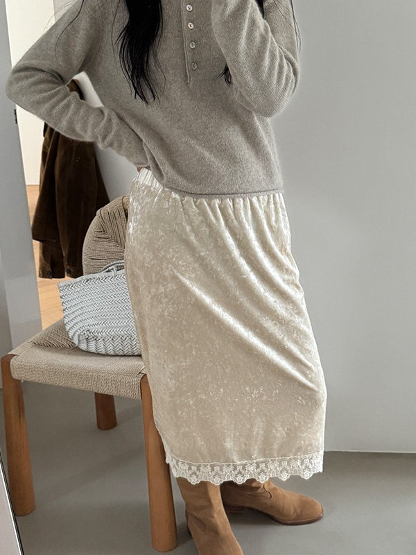 VELVET LACE SKIRT 2478