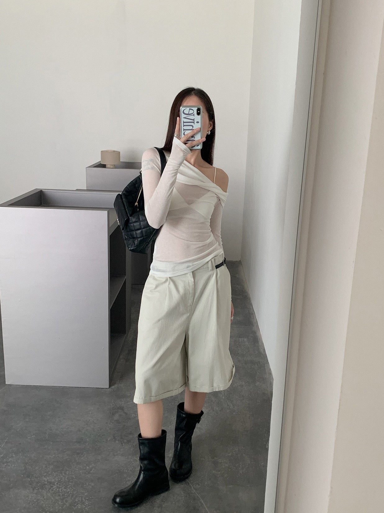 ONE-SHOULDER SHEER TOP 2467