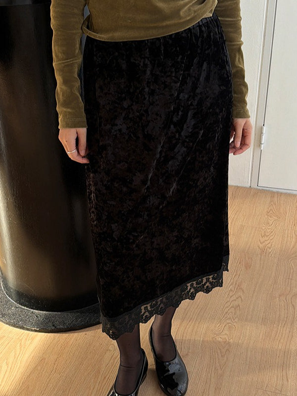VELVET LACE SKIRT 2478