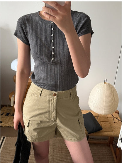 HENRY NECK RIB TOP 2395