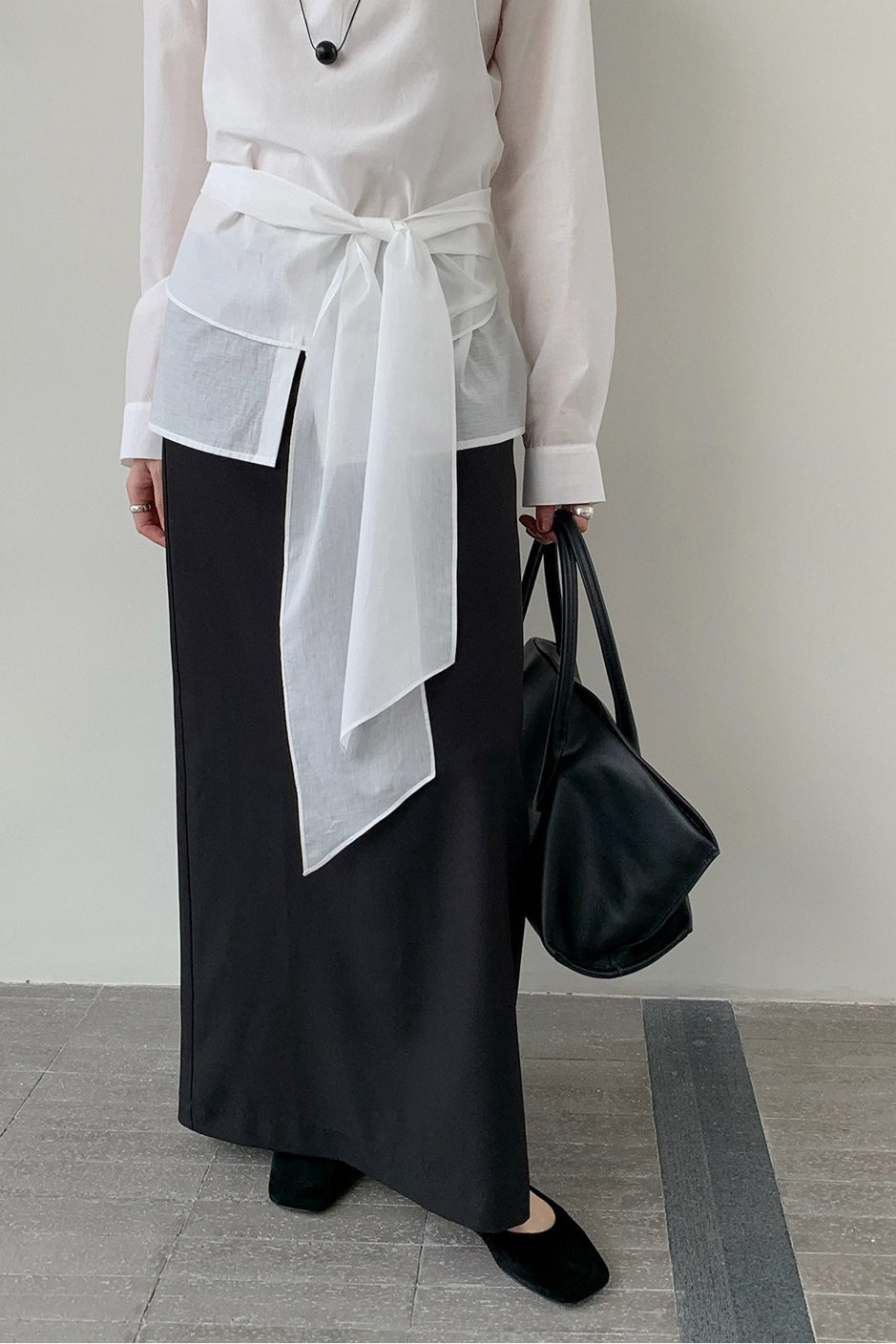 WRAP DETAIL LONG SKIRT 2308