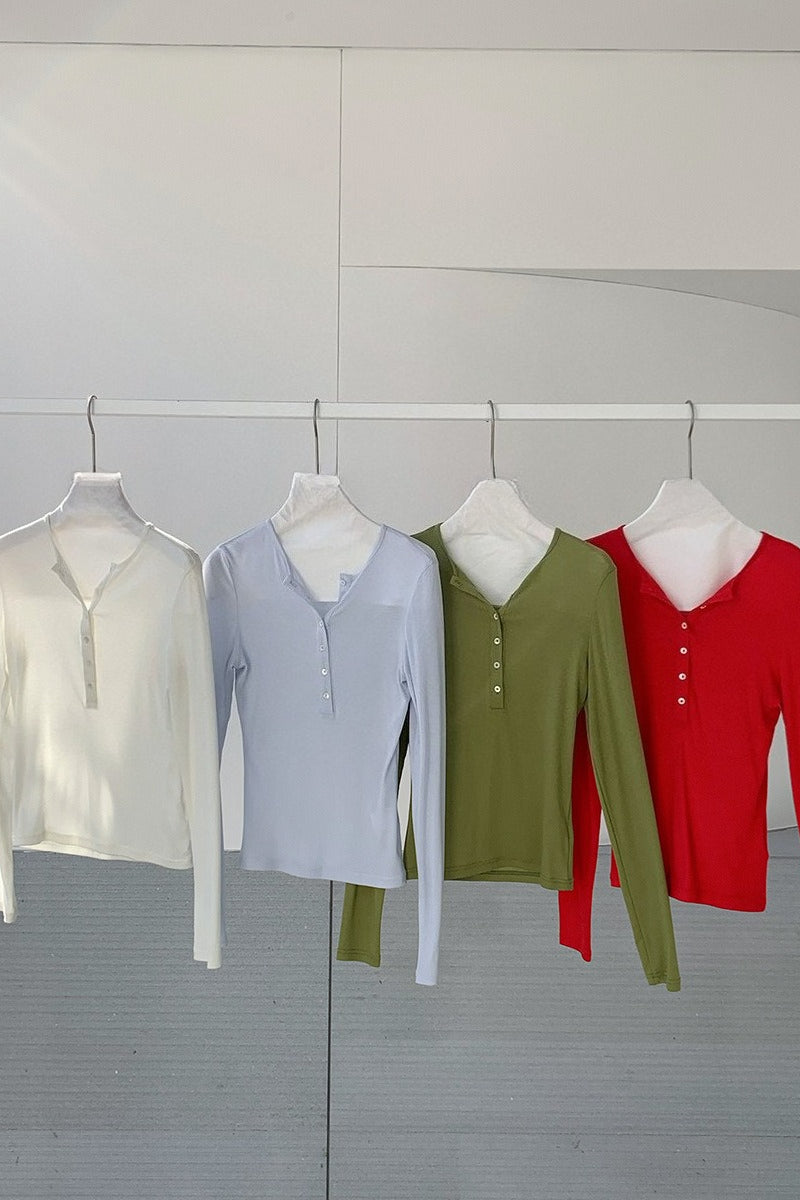 BUTTON HENLEY TOP 2314