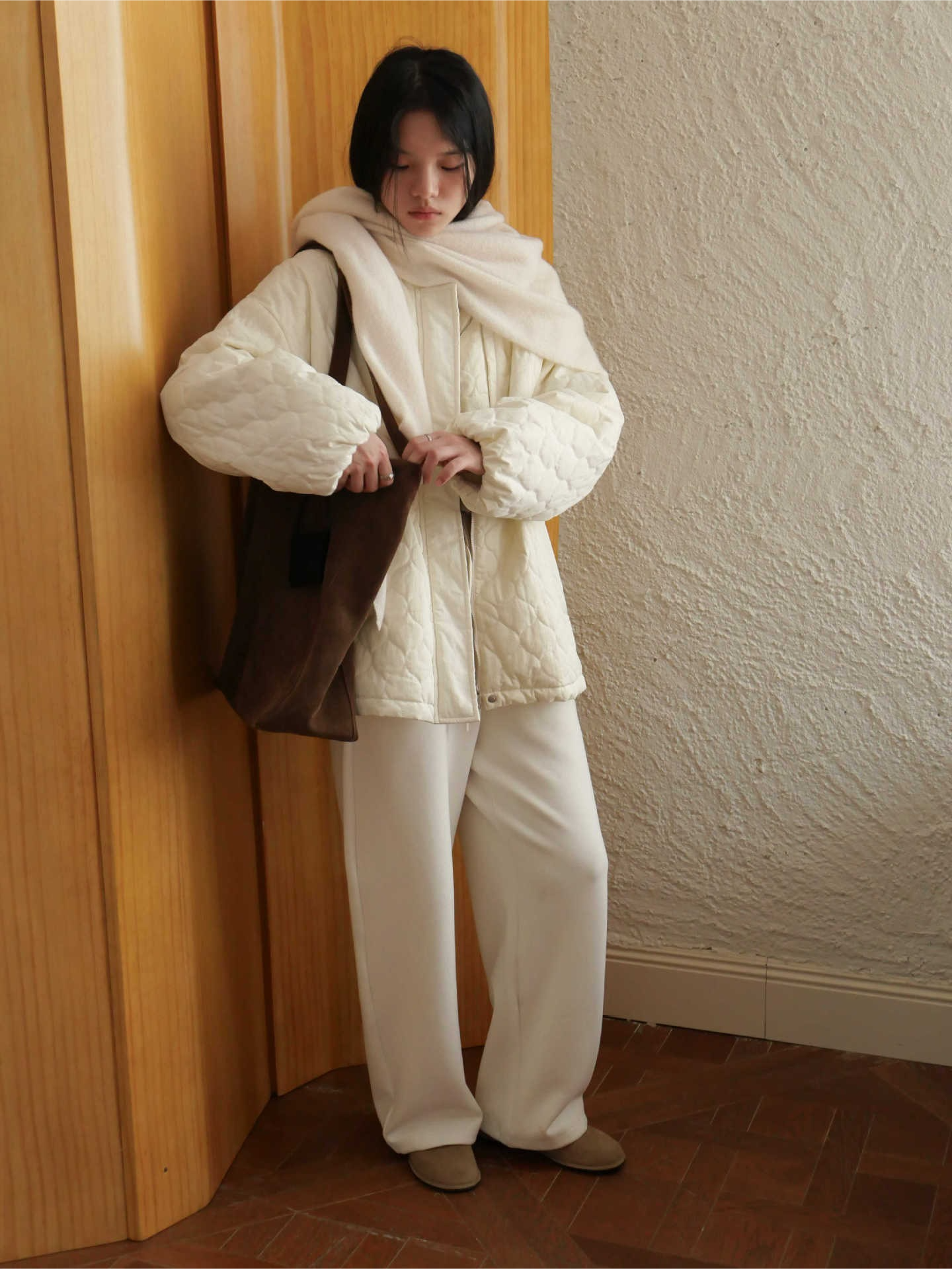 キルティングハイネックブルゾン 2192