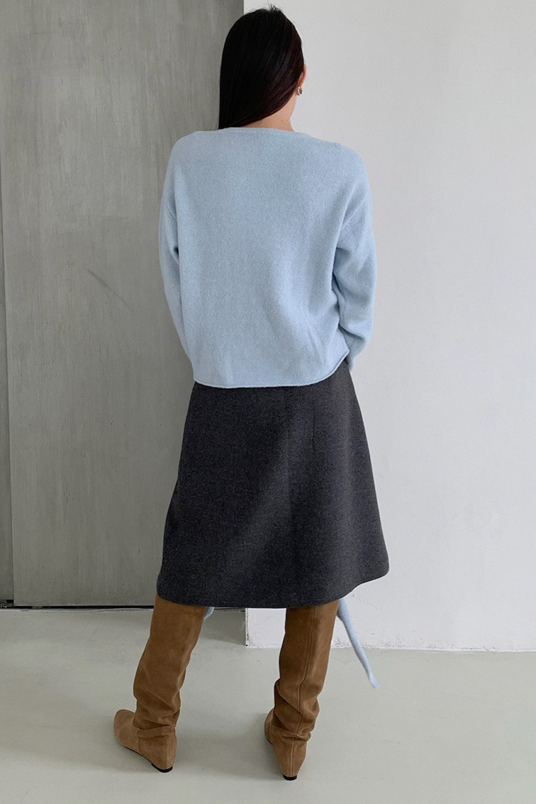 ストール付ラウンドネックカラーニット 2219