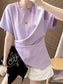 アシンメトリードレープラウンドネックTシャツ 1990