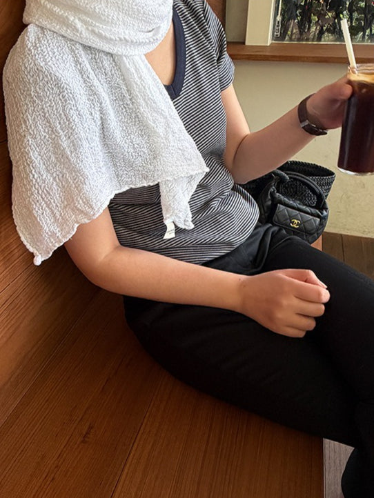 VネックボーダーTシャツ 2391