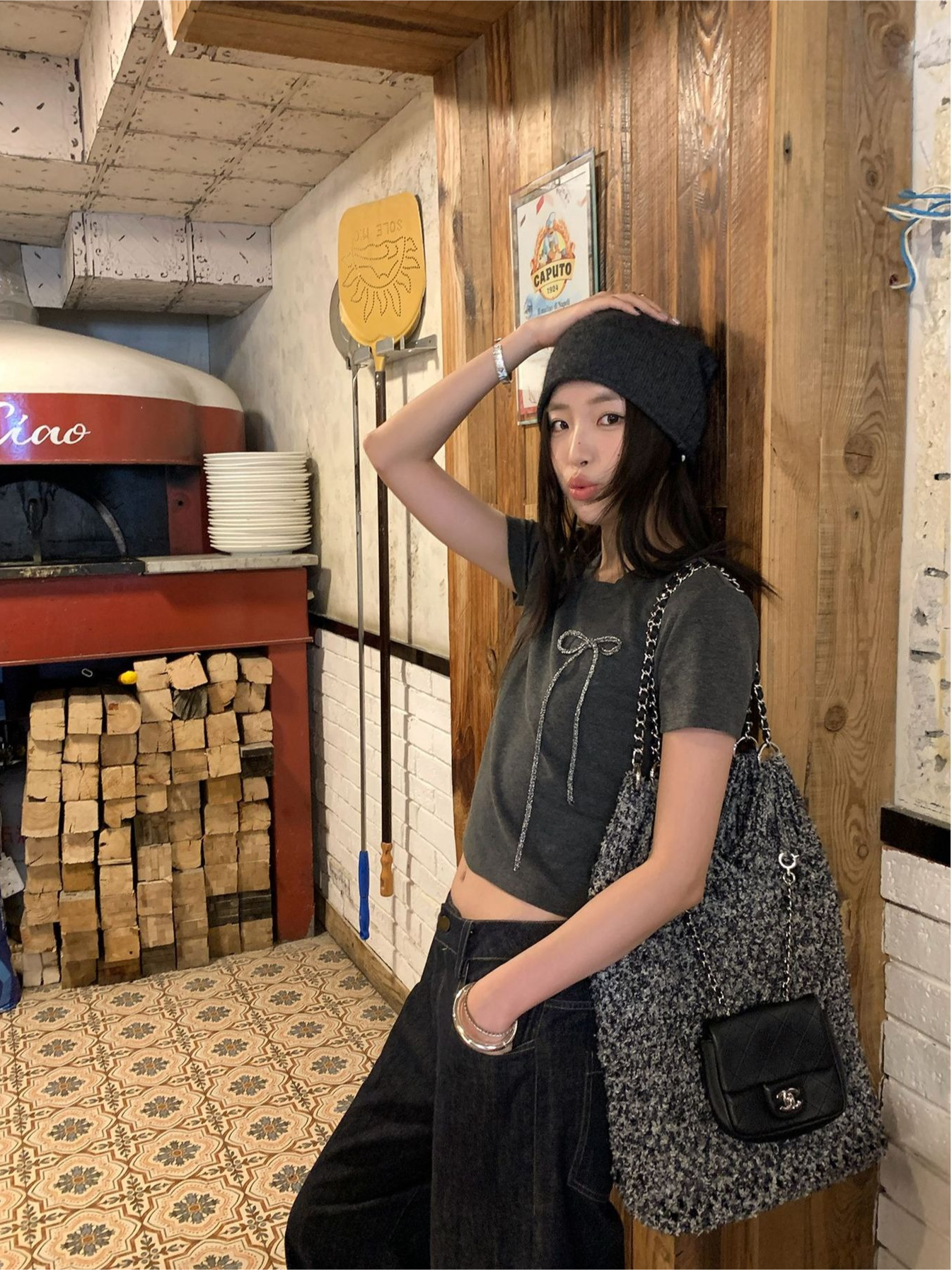 コンパクトリボンデザインTシャツ 2115
