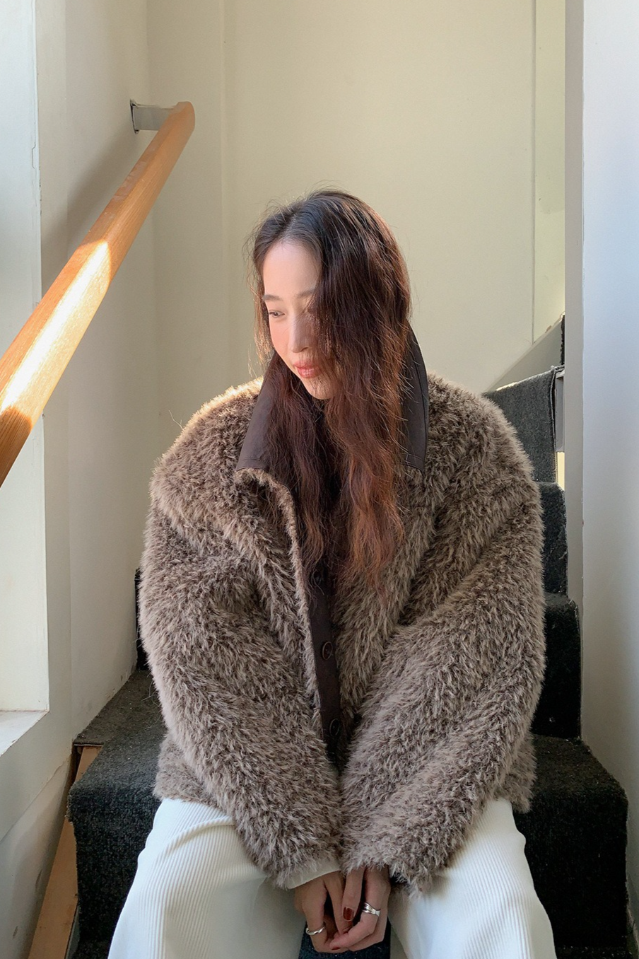 リバーシブルフェイクムートンコート 2218