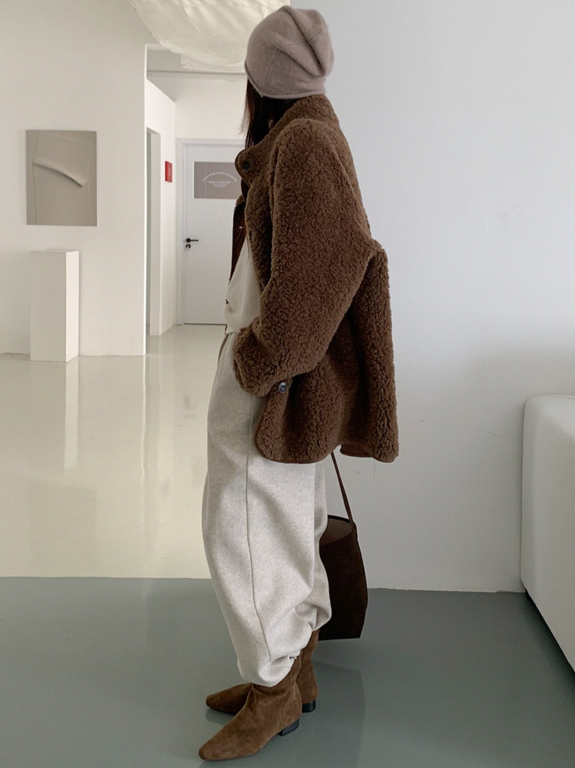 スタンドカラーボアコート 2209