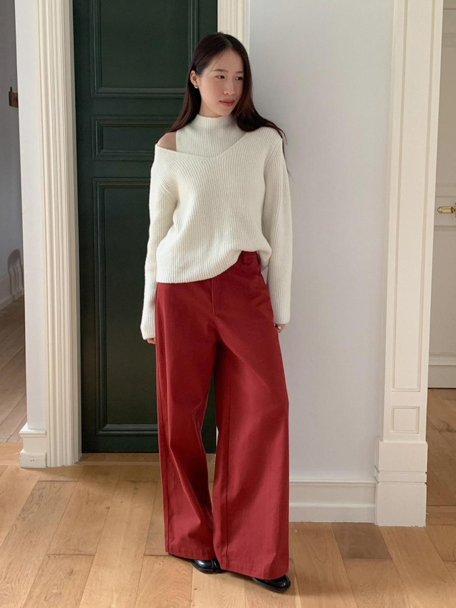 レイヤードプチハイネックニット 2210