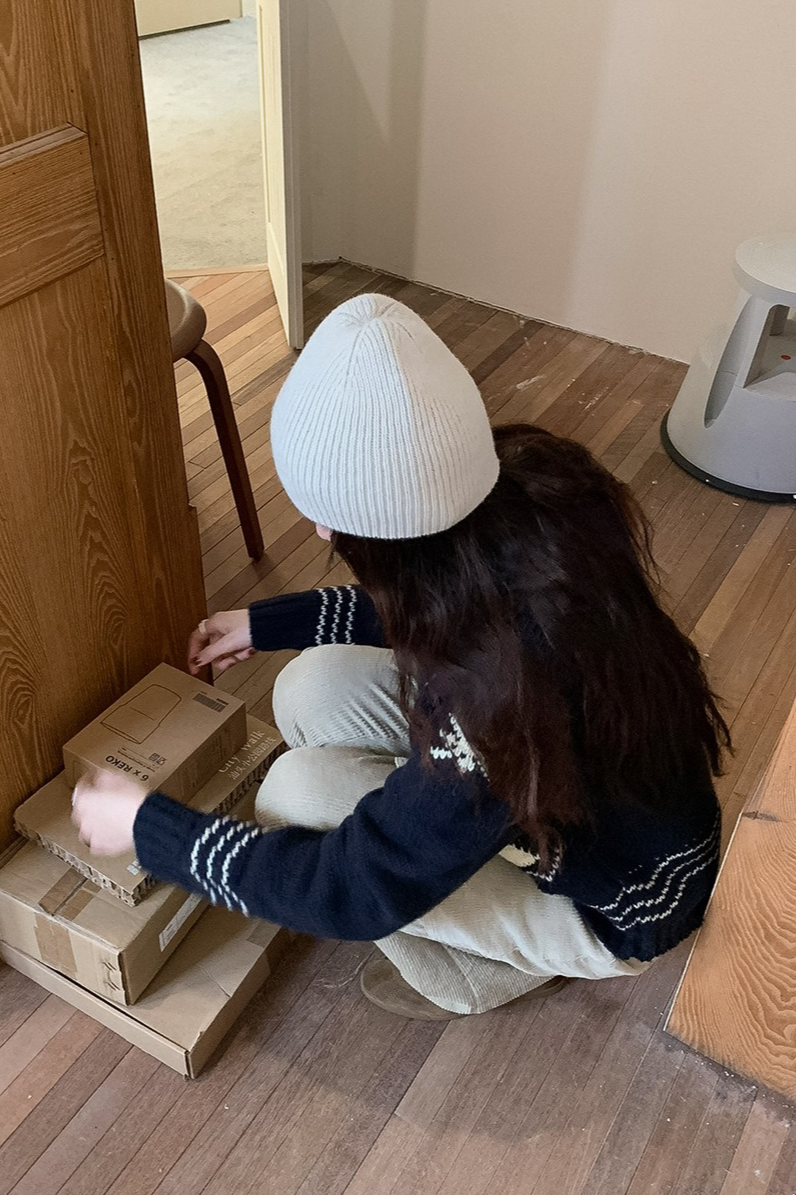 ノルディック柄ジップニット 2217