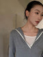 V-NECK HOOD KNIT TOP 2514