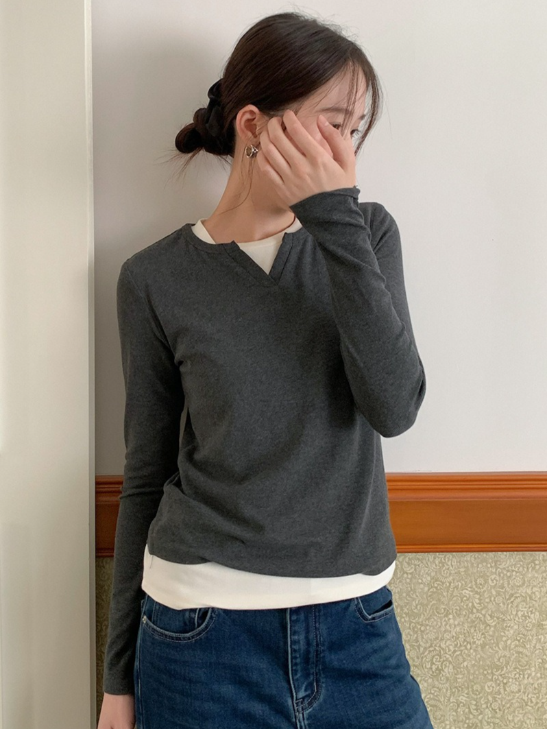 フェイクツーピーススキッパーTシャツ 2199