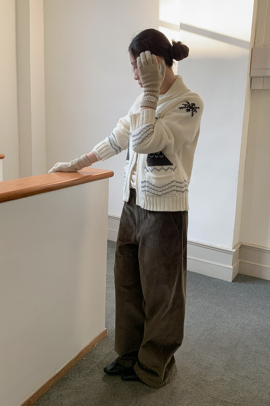 ノルディック柄ジップニット 2217