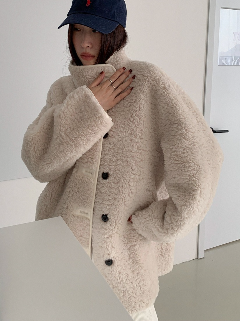 スタンドカラーボアコート 2209