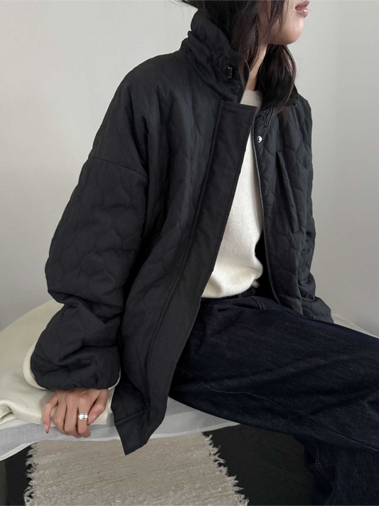 キルティングハイネックブルゾン 2192