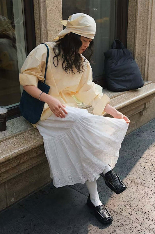 コットンレースティアードスカート 2268