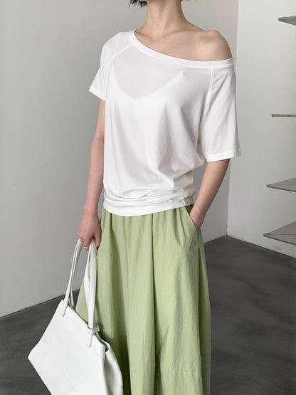 ボートネックTシャツ 2074