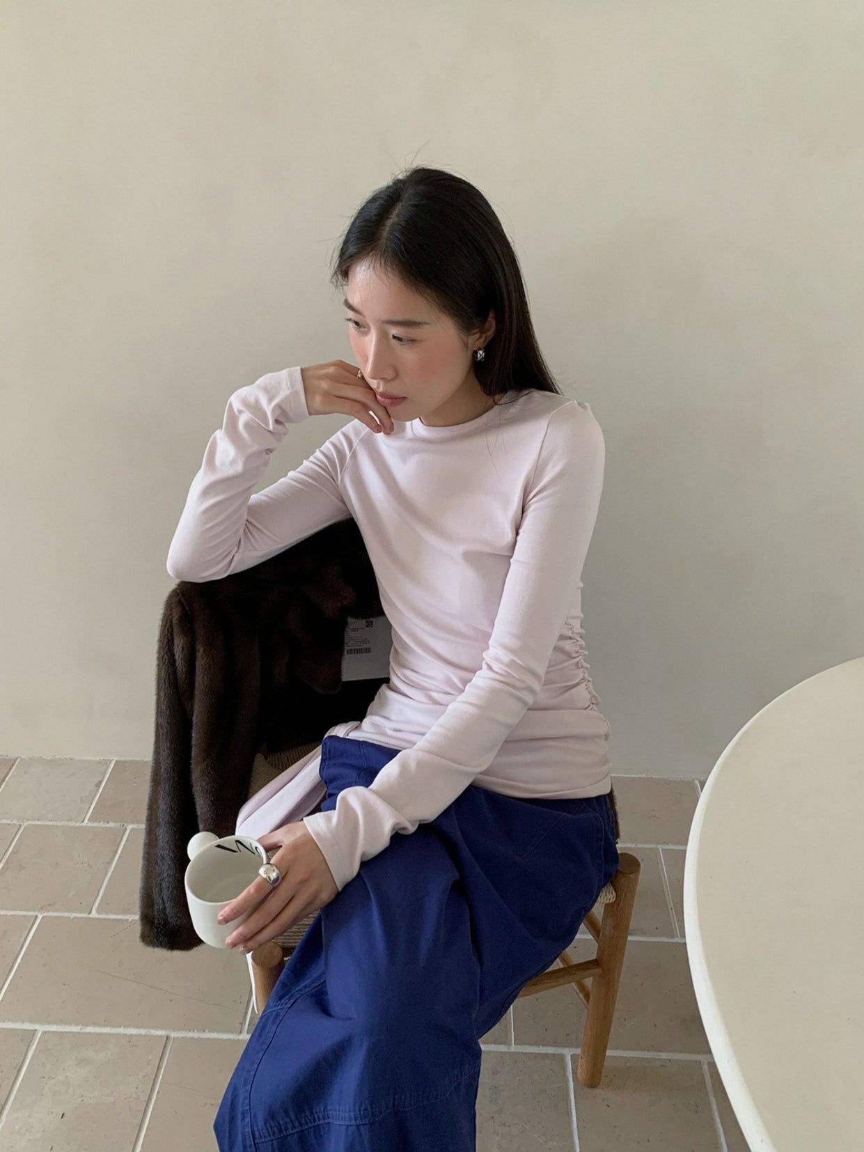 TIE WAIST GATHER TEE 2518
