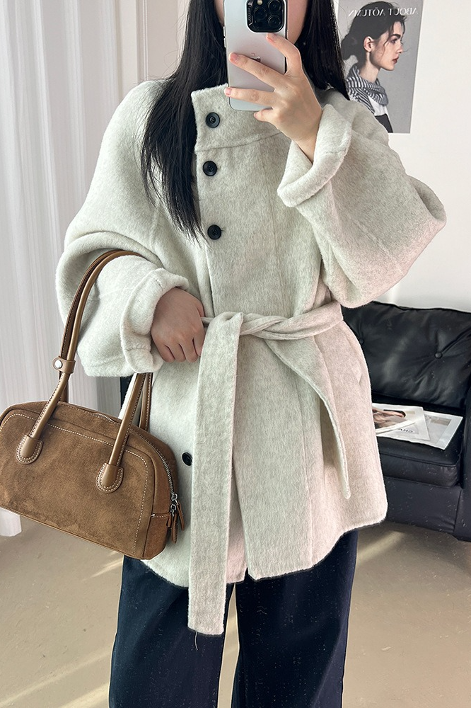 スタンドカラーウールコート 2221