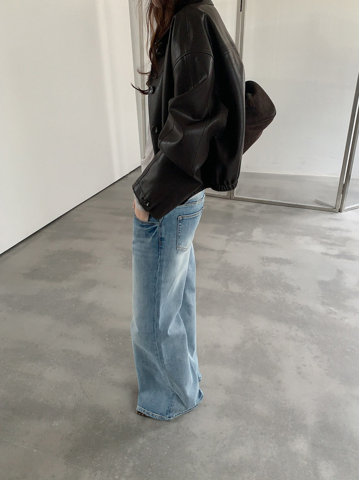 VEGAN LEATHER COCOON JACKET 2459