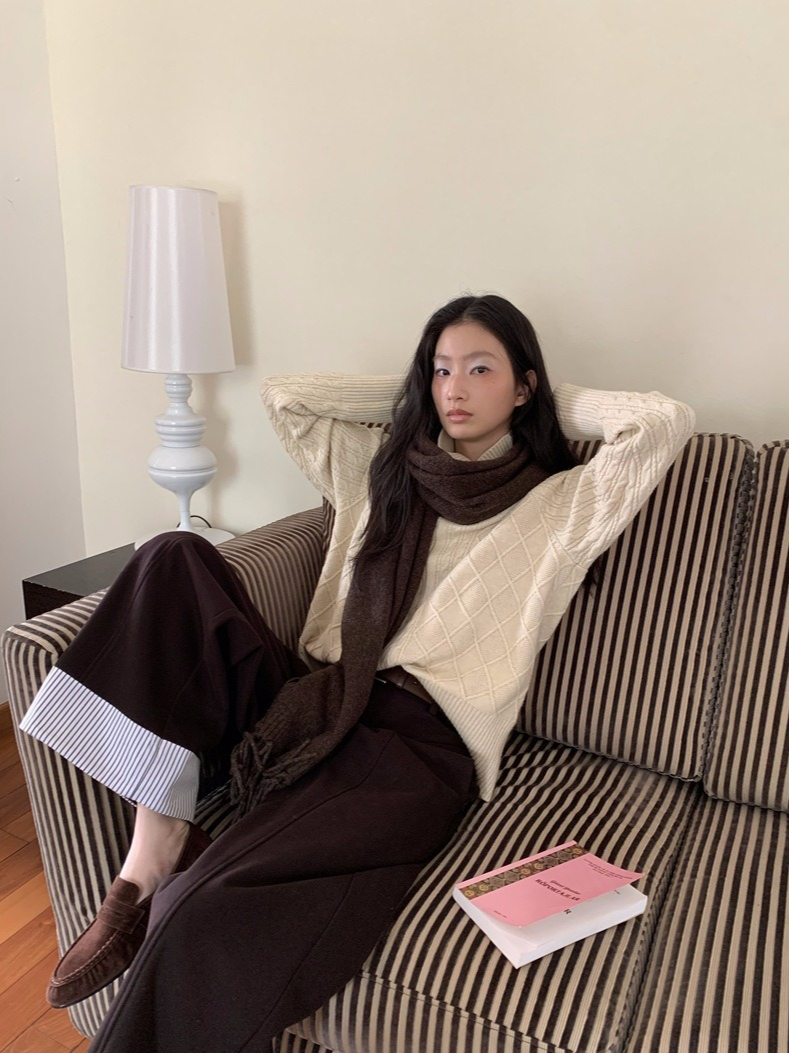 ヘムストライプワイドデニム 2214