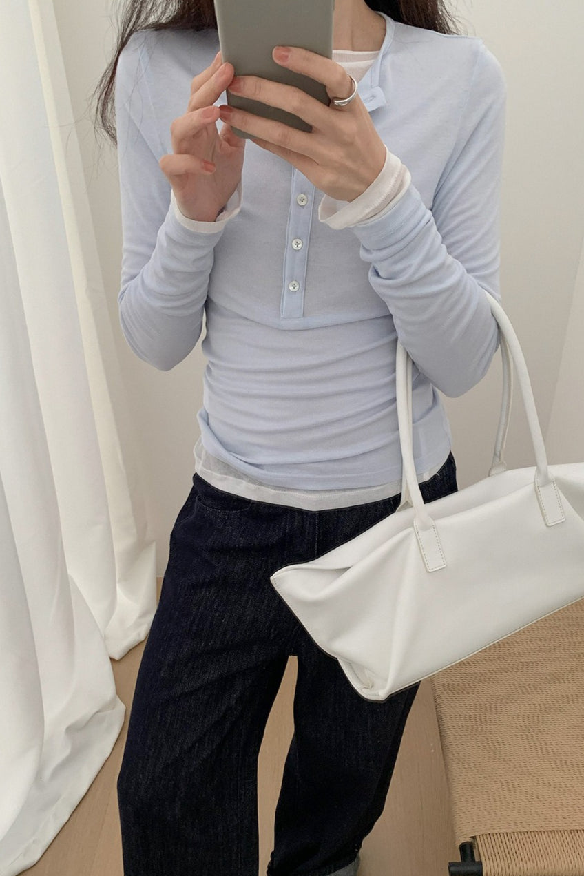 BUTTON HENLEY TOP 2314