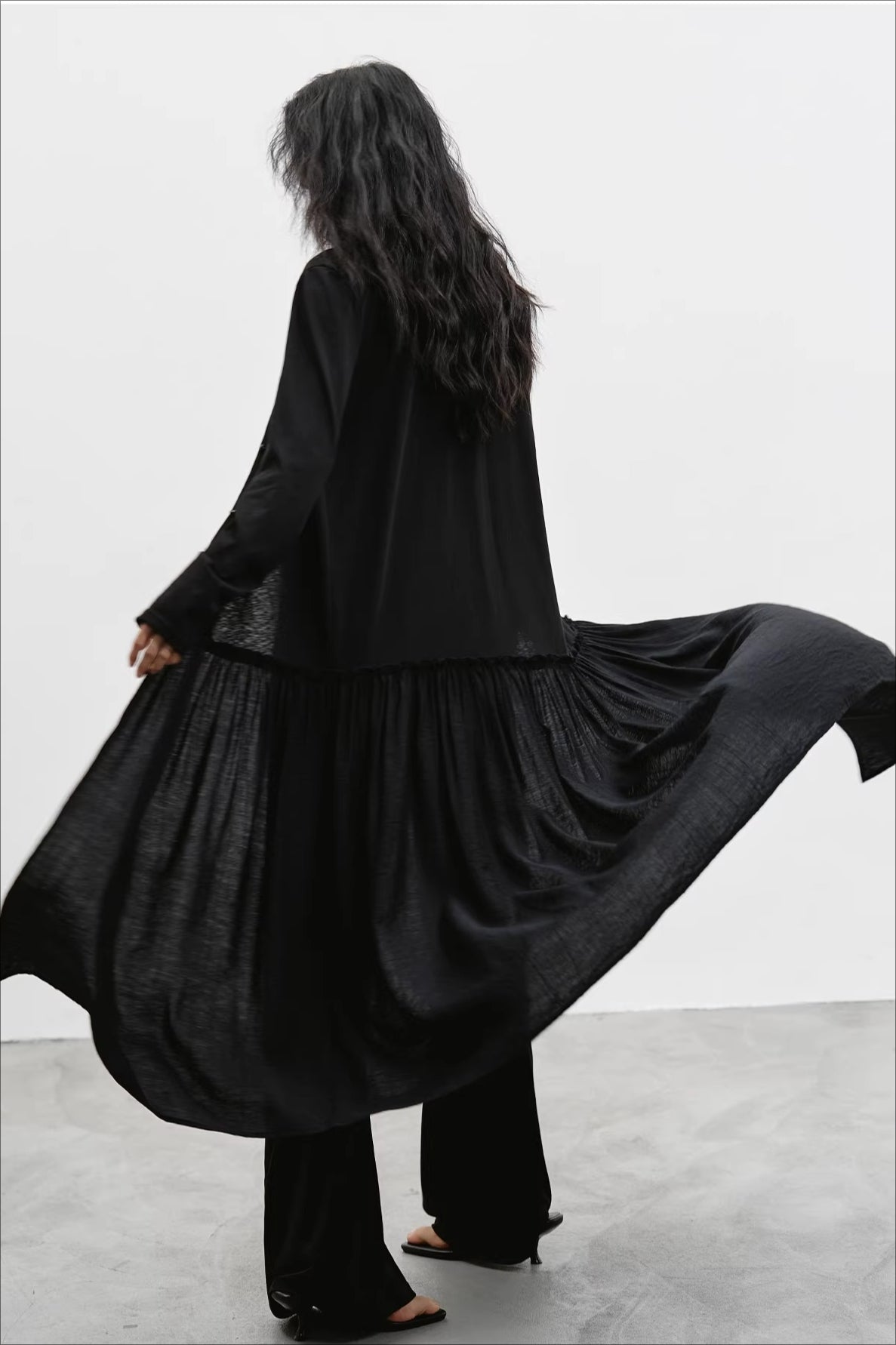 ロングカーディガン/キャミ/ワイドパンツ 2297