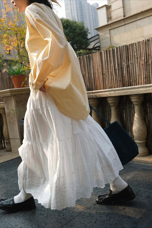 コットンレースティアードスカート 2268