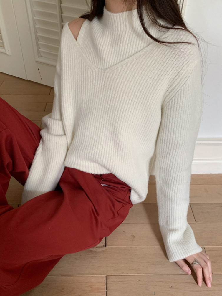 レイヤードプチハイネックニット 2210