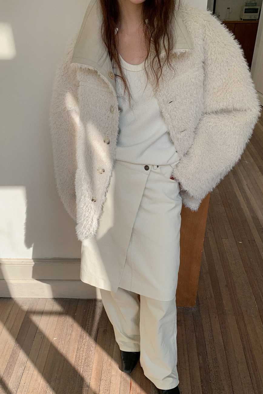 リバーシブルフェイクムートンコート 2218