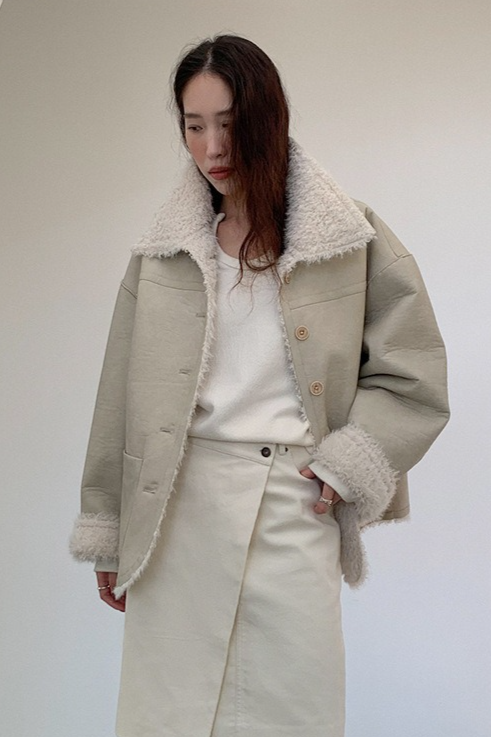リバーシブルフェイクムートンコート 2218