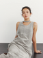 SUEDE TIE-NECK SLEEVELESS ONEPIECE 2125