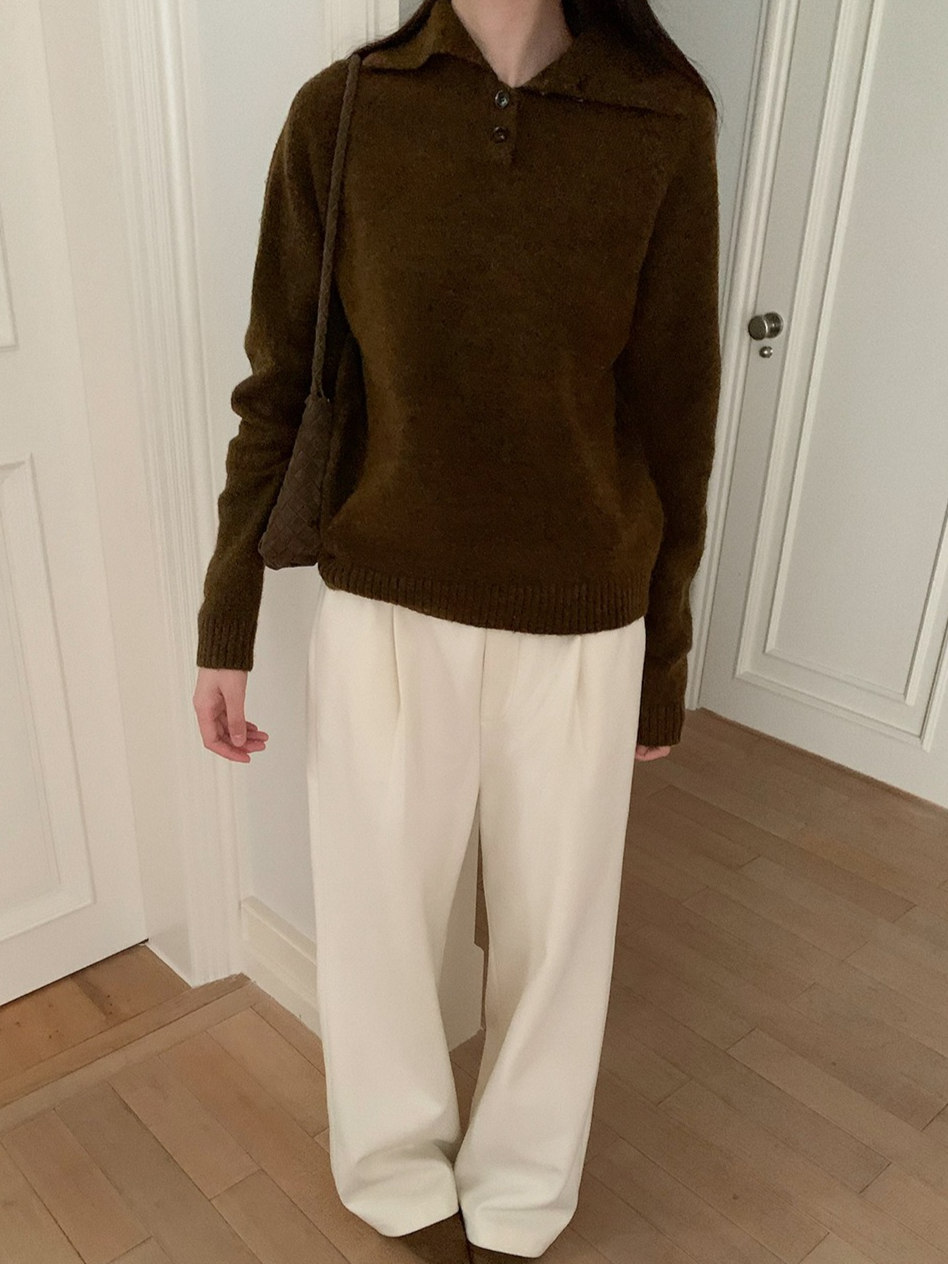 スタンドカラーラグランニット 2198