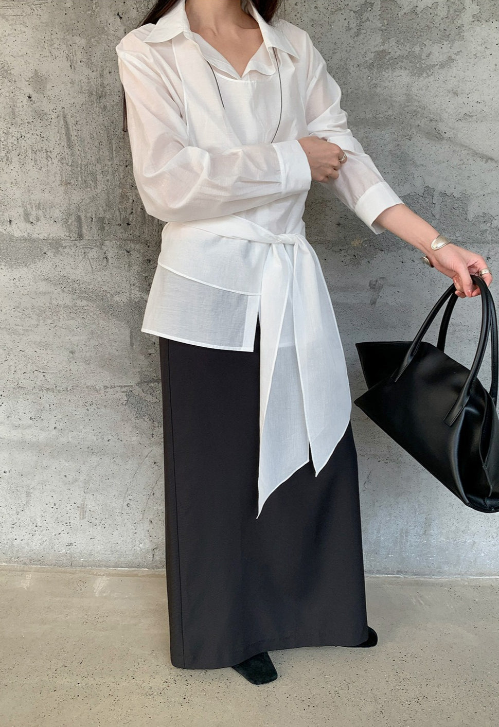 WRAP DETAIL LONG SKIRT 2308