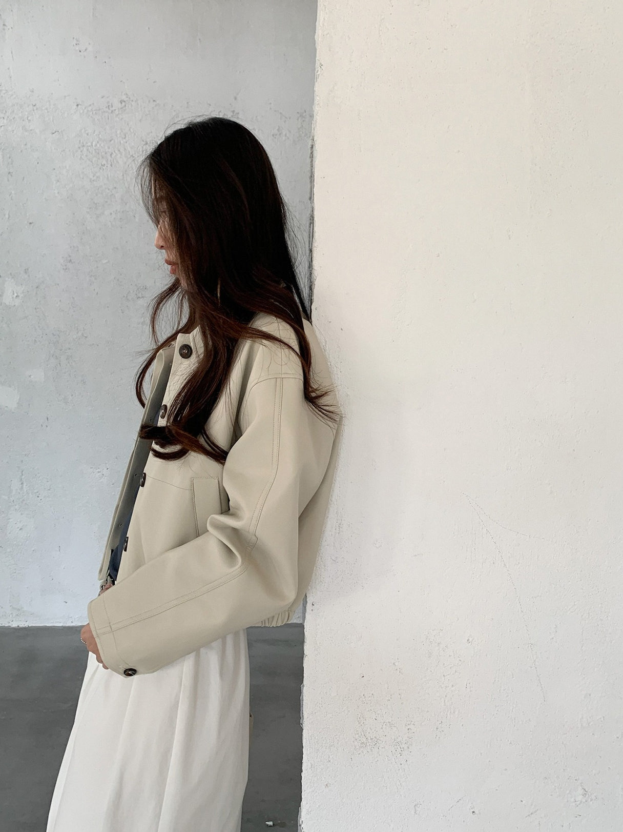 VEGAN LEATHER COCOON JACKET 2459
