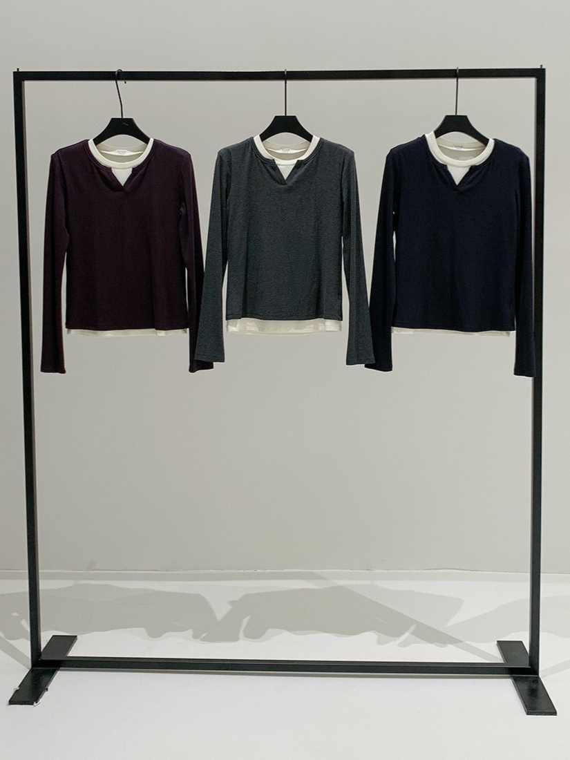 フェイクツーピーススキッパーTシャツ 2199