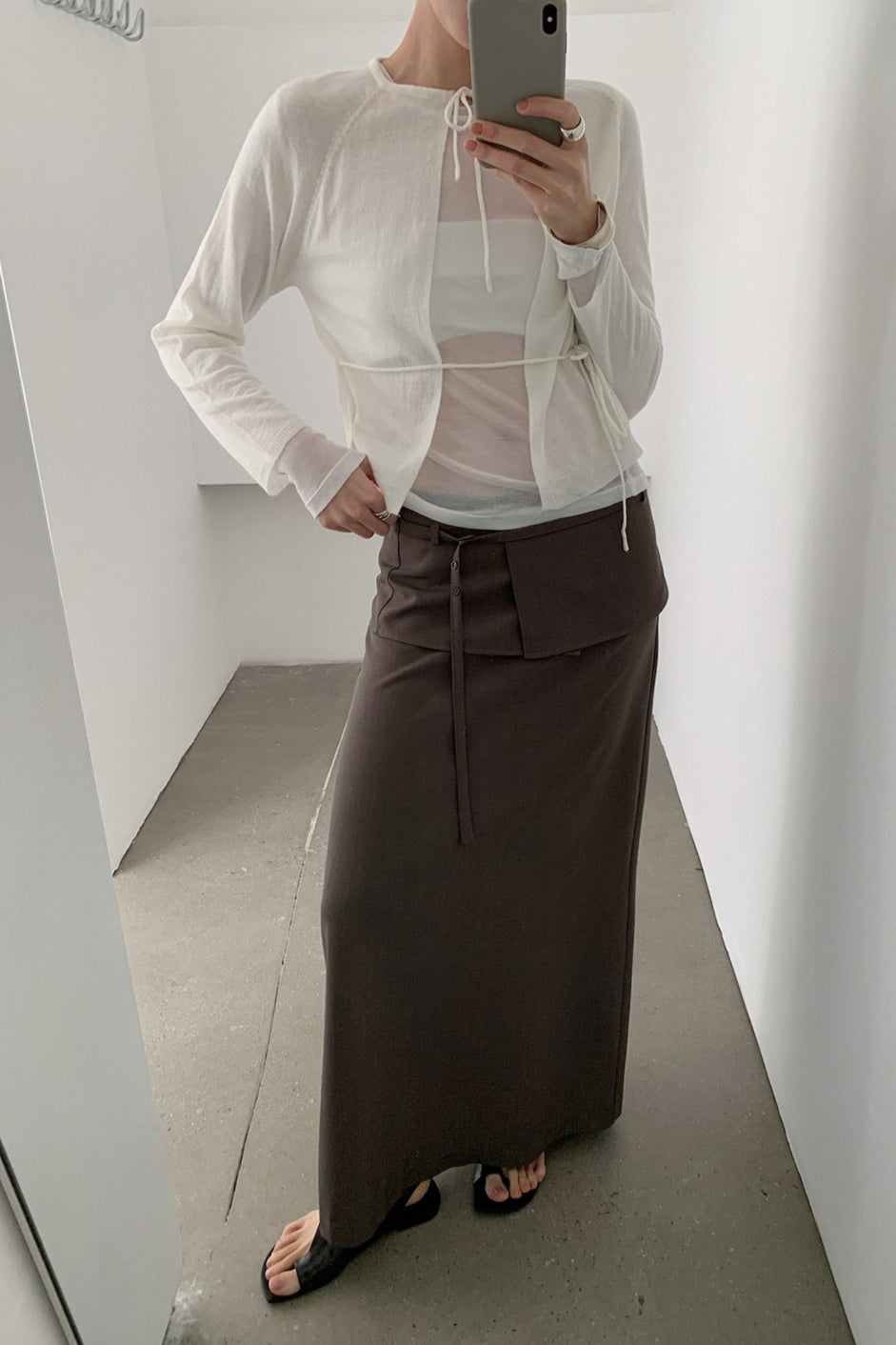 WRAP DETAIL LONG SKIRT 2308