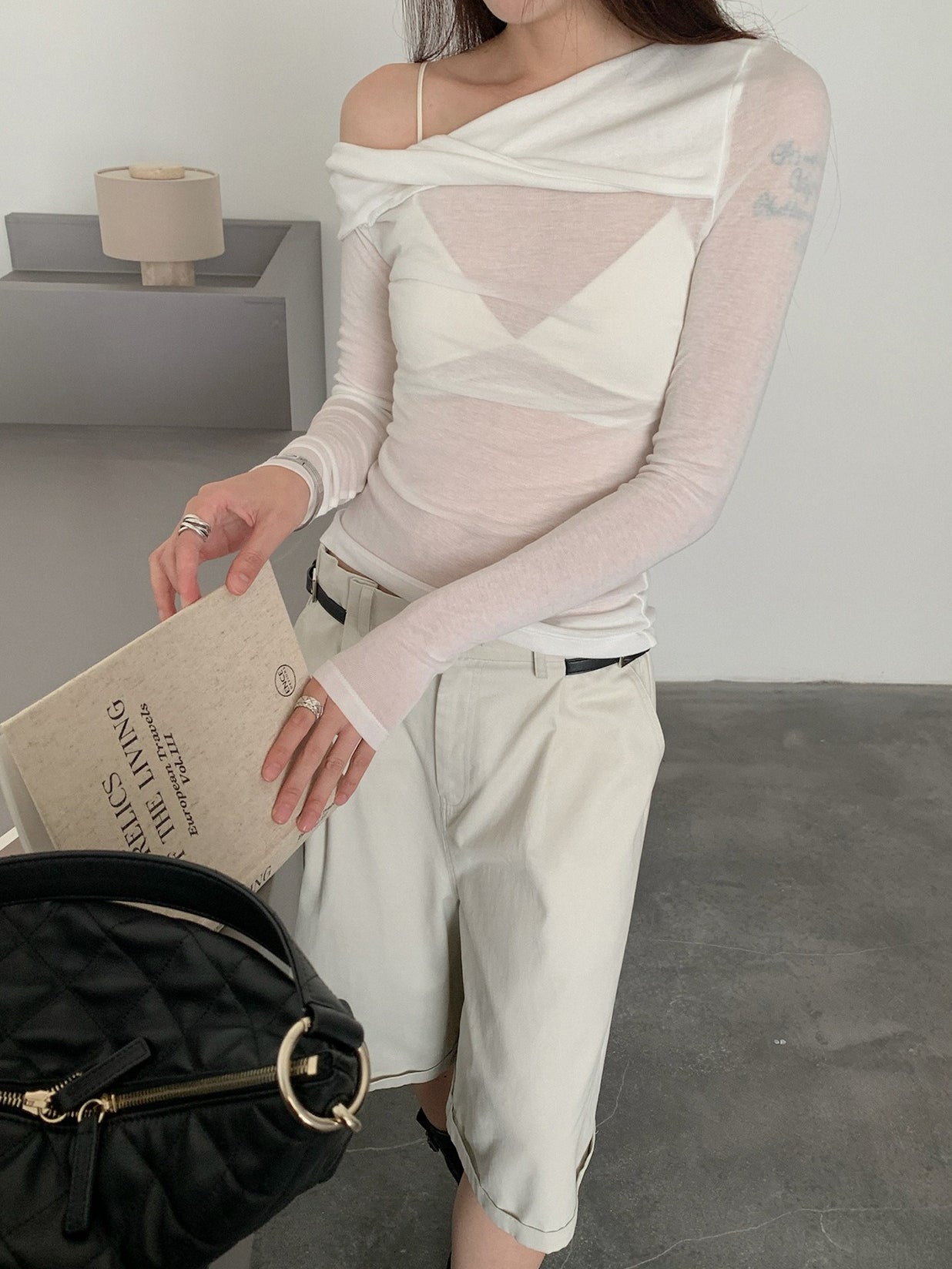 ONE-SHOULDER SHEER TOP 2467