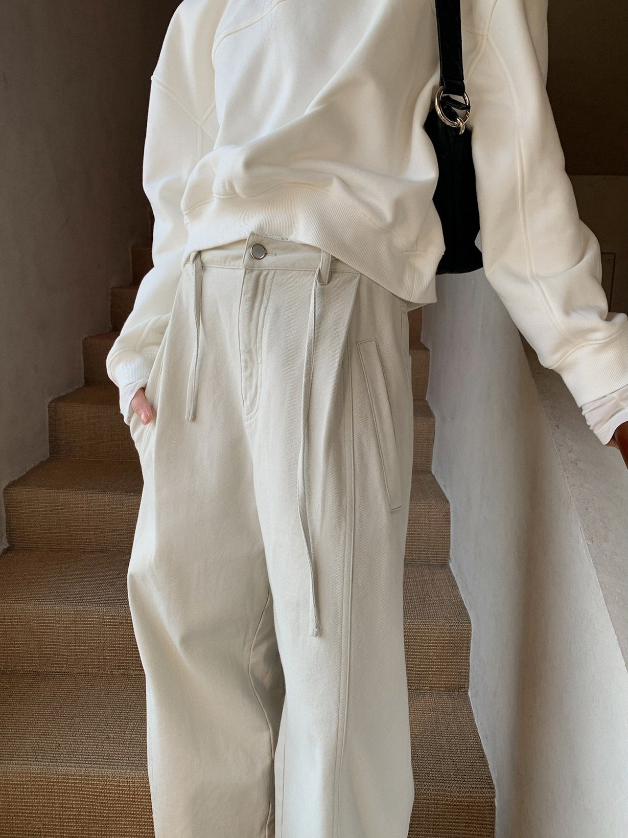 CORD BELT COCOON PANTS 2502