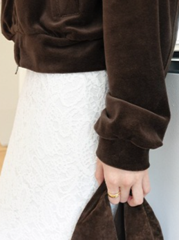 ダブルジップベロアフーディ 2195