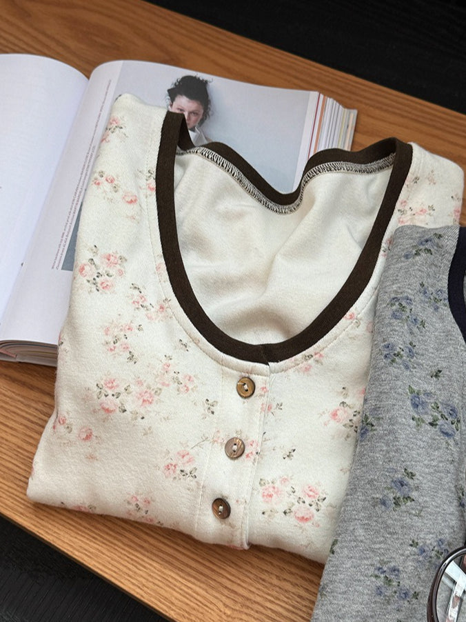 FLORAL HENLEY TOP 2474