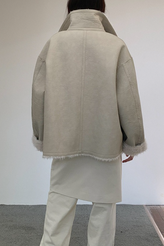リバーシブルフェイクムートンコート 2218