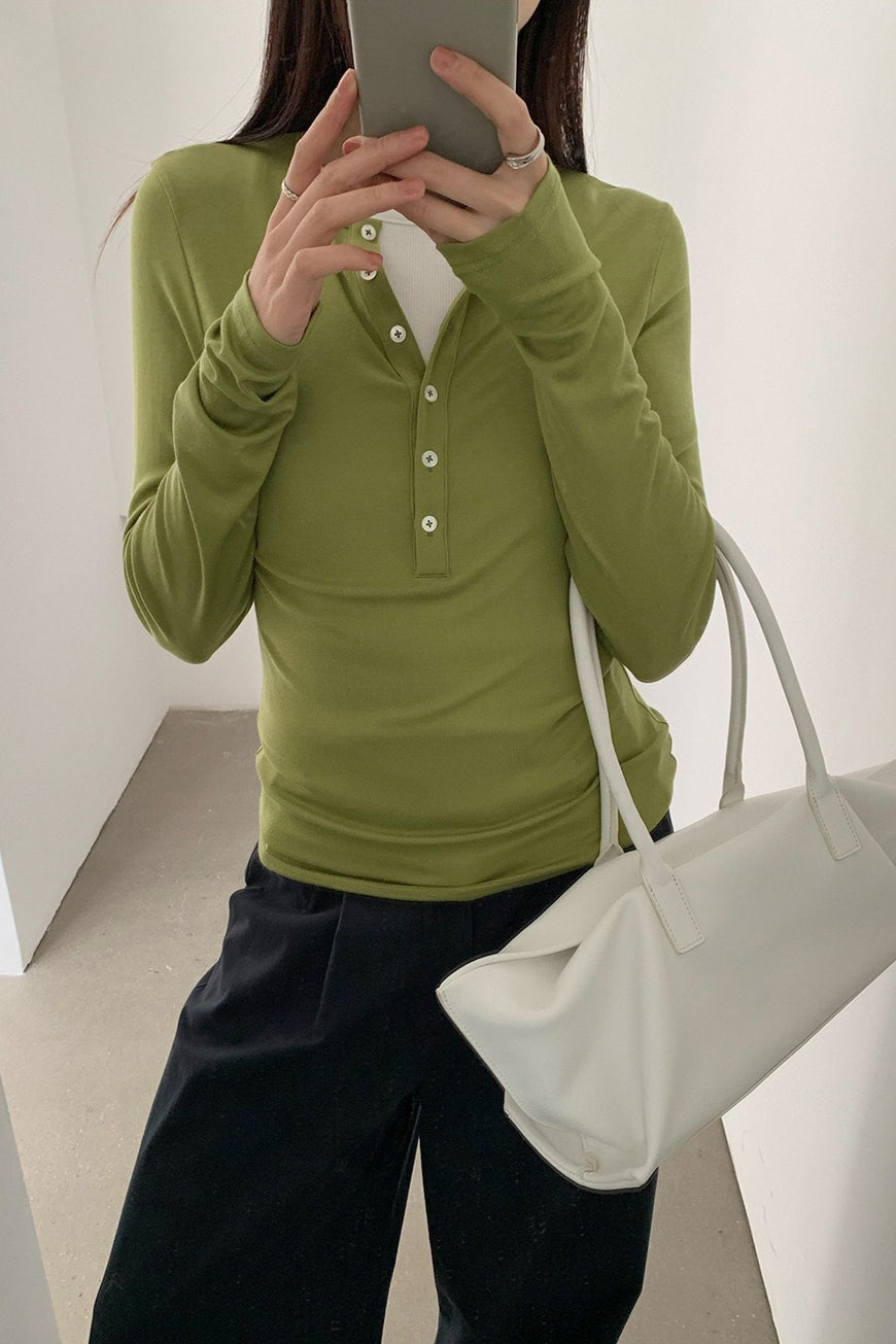 BUTTON HENLEY TOP 2314