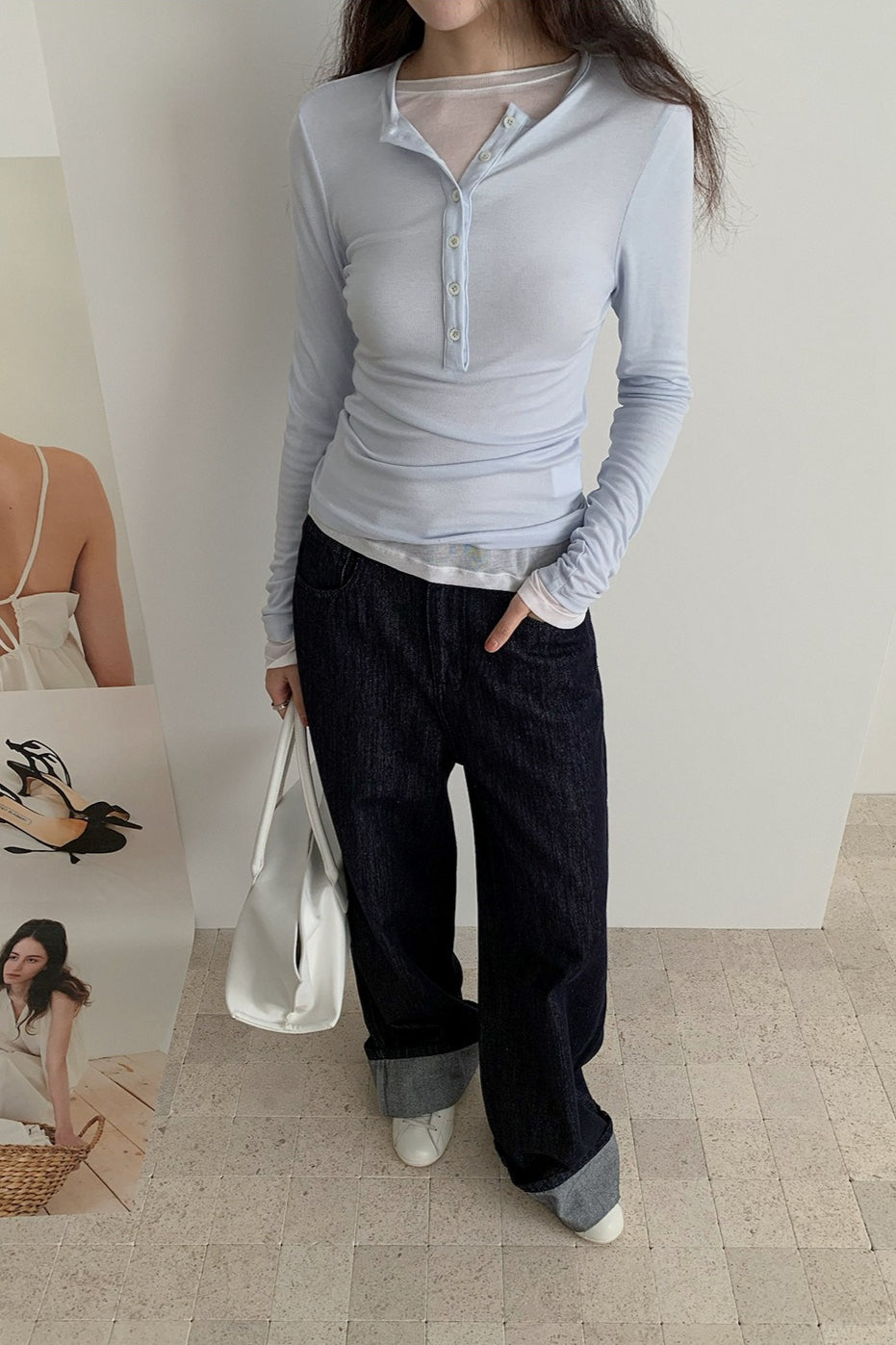 BUTTON HENLEY TOP 2314