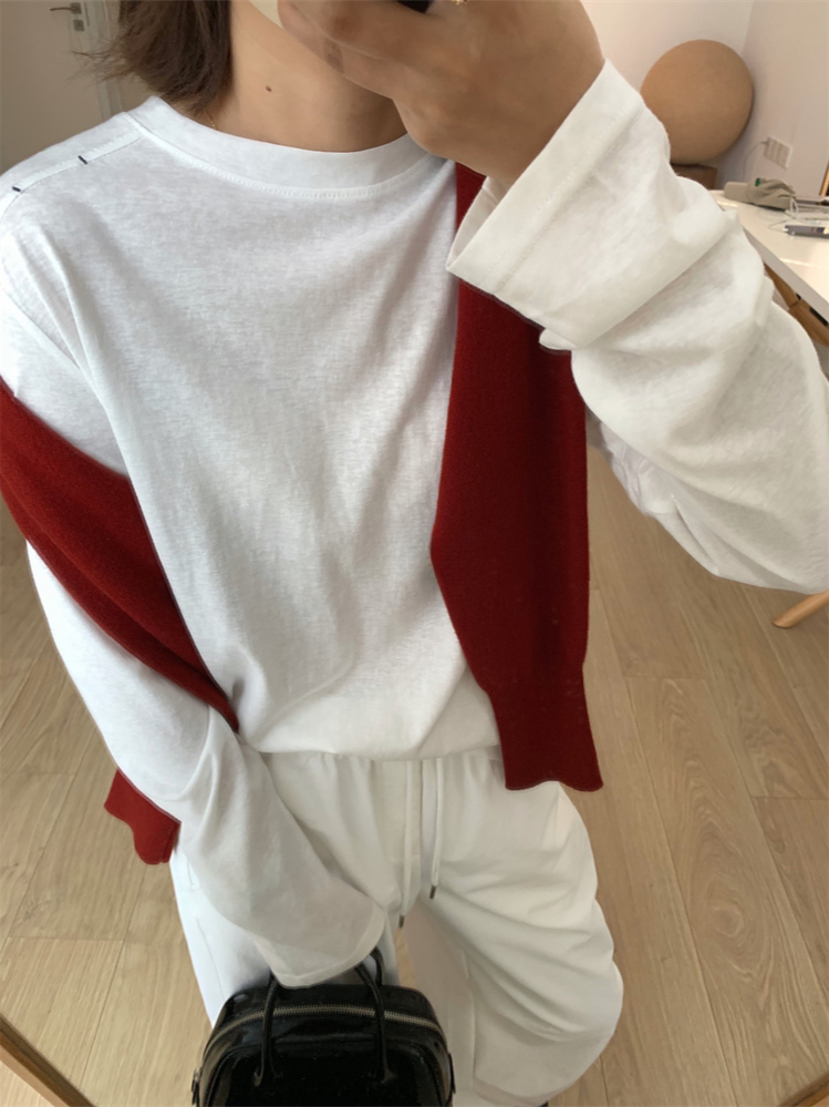 ポイントスッテチコットンロングスリーブTシャツ 2089