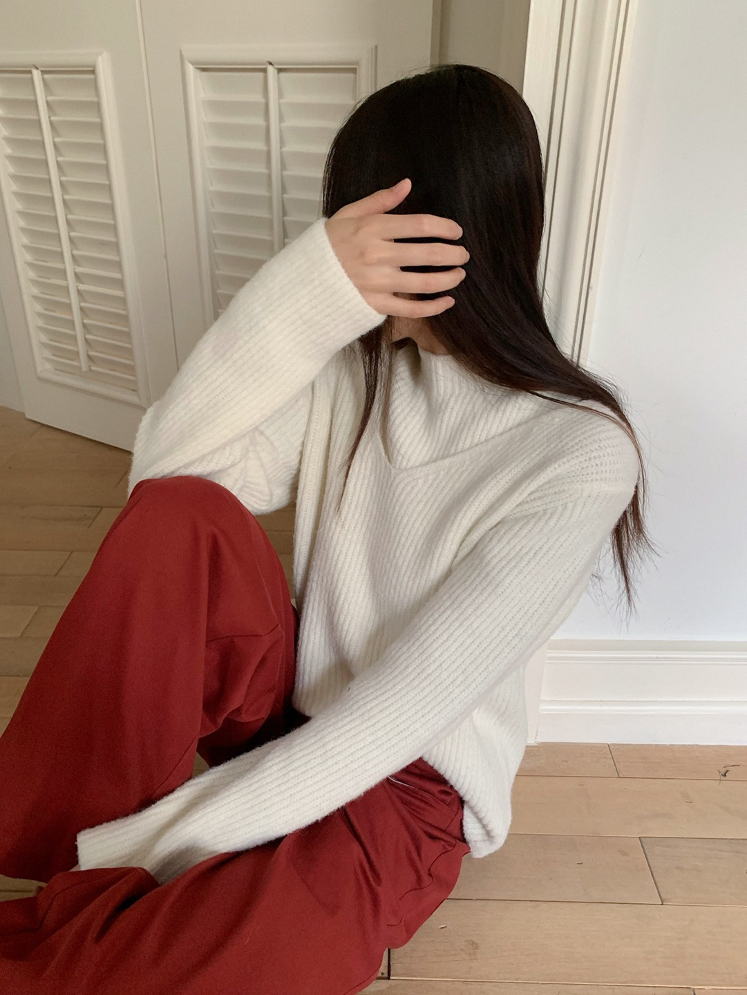 レイヤードプチハイネックニット 2210